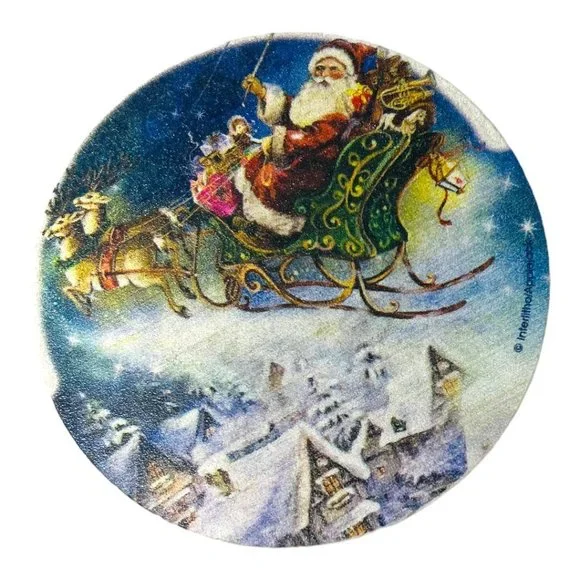 Thirsty Stone Set of 4 Natural Sandstone & Cork Santa Christmas Coasters - Picture 6 of 13